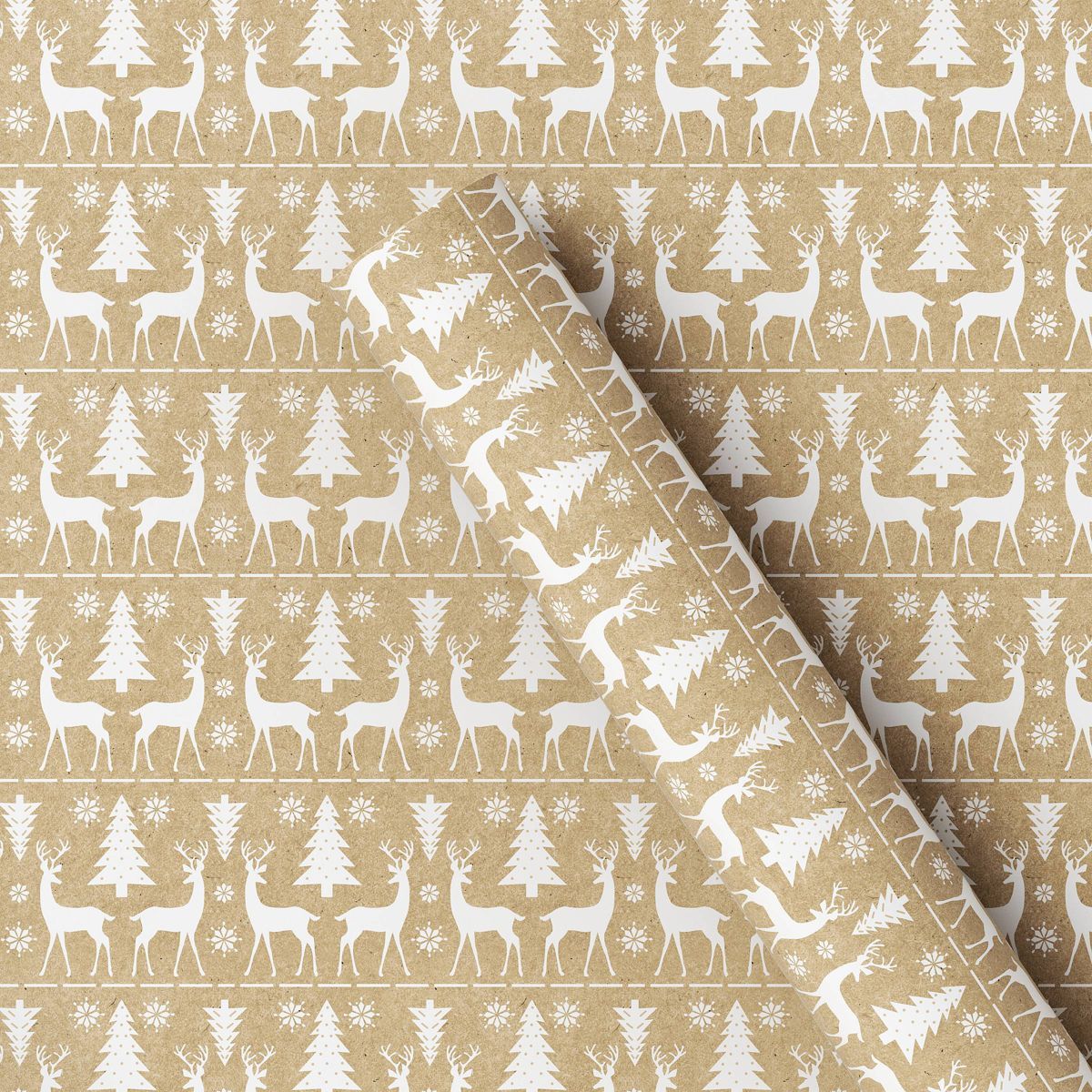 50 sq ft Deer Christmas Gift Wrap Brown - Wondershop™ | Target