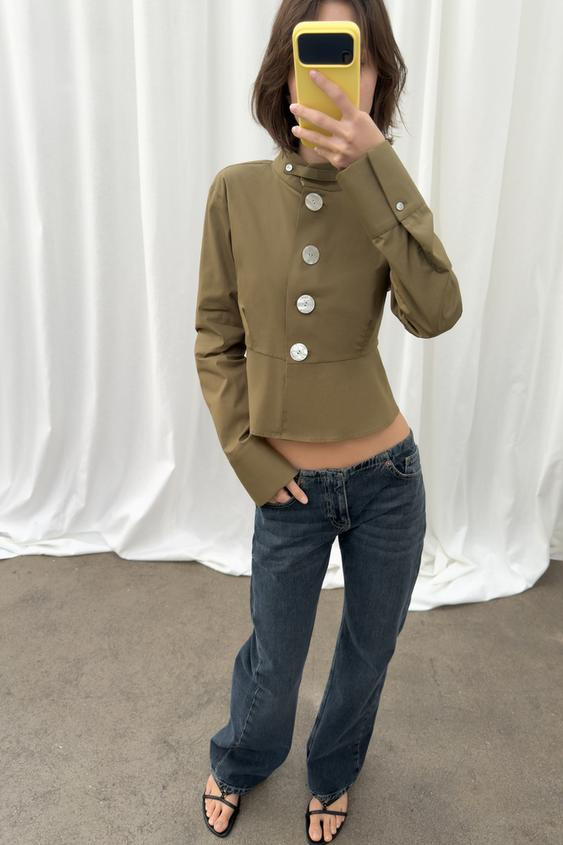 BUTTONED POPLIN SHIRT | Zara UK