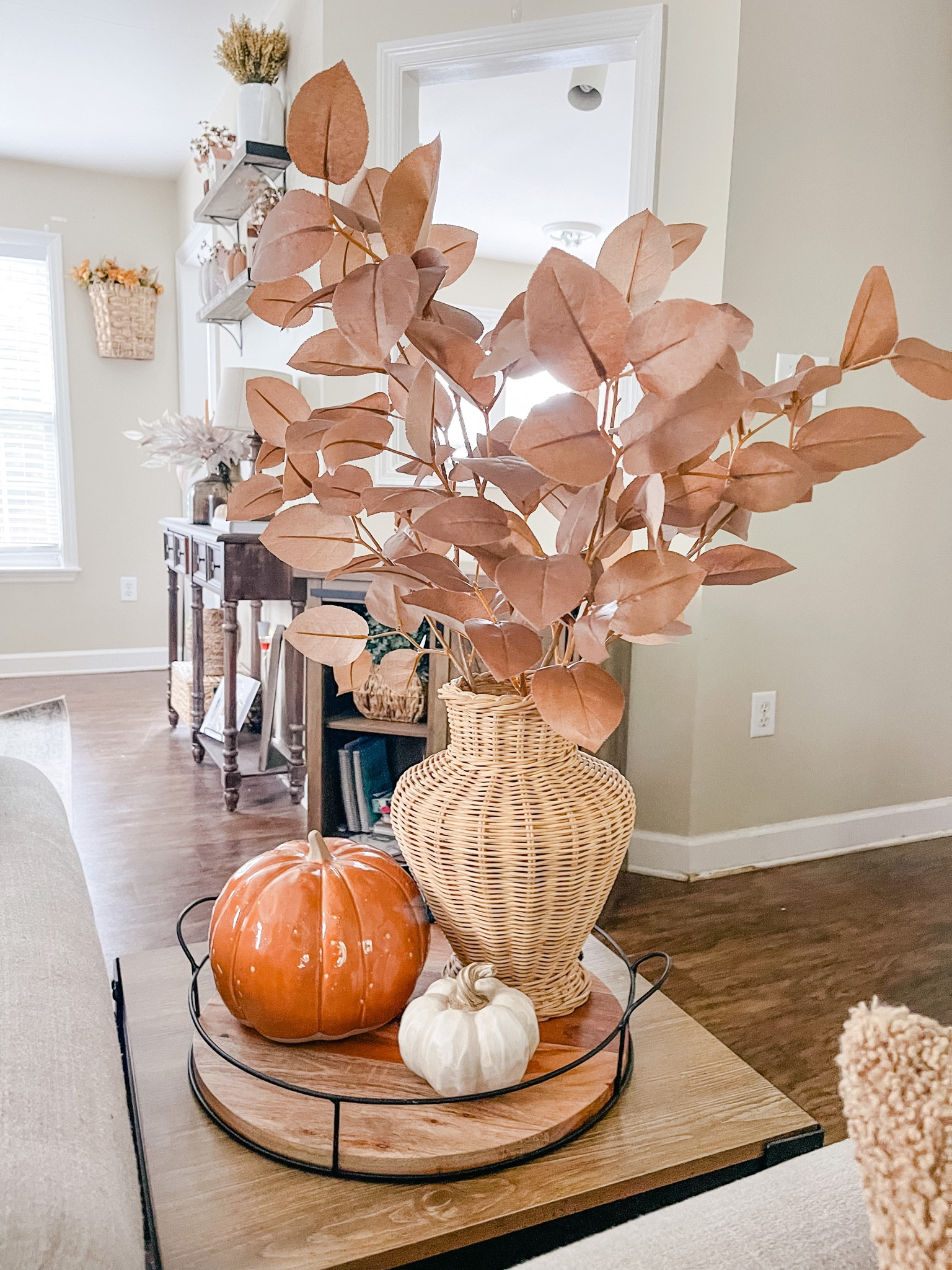 These stems are huge but can work in a larger or smaller vase. I have three stems here but could get away with just using two. 

#falldecor #homedecor #wovenvase #fallstems 

#LTKhome #LTKunder50 #LTKSeasonal