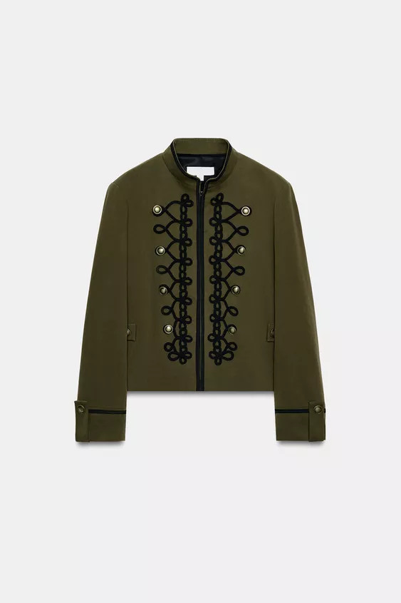 BLAZER WITH SHOULDER PADS AND FIREMAN CLASP | Zara UK