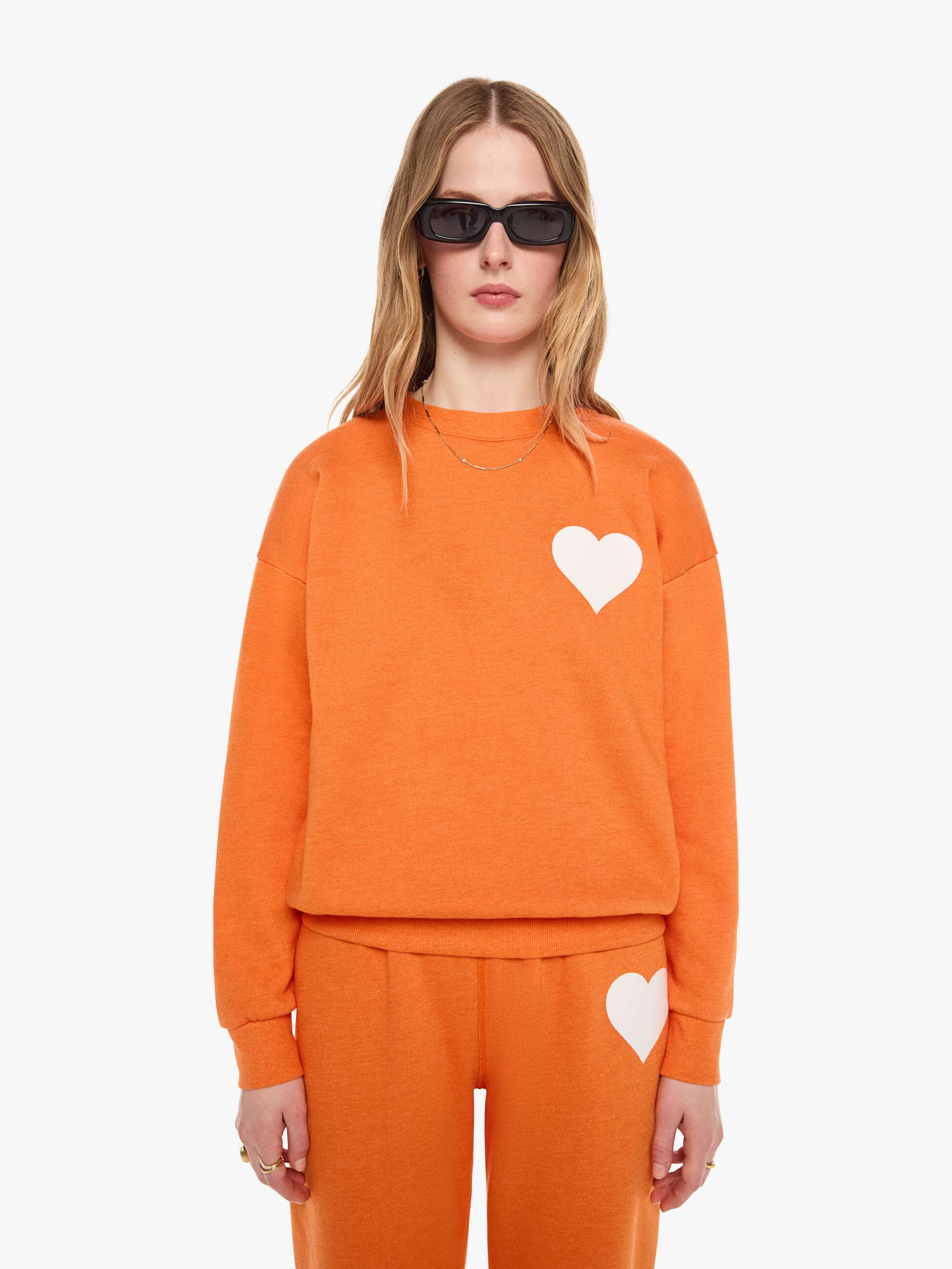 SPRWMN Heart Sweatshirt - Orange | Mother Denim