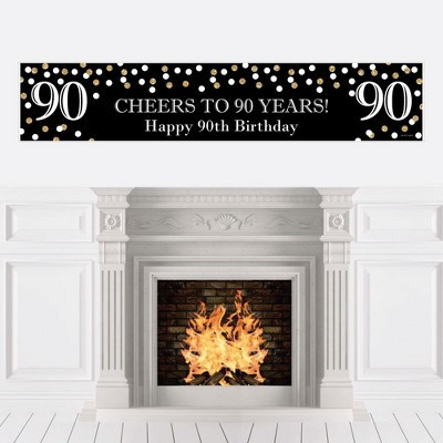 Big Dot of Happiness Adult 90th Birthday - Gold - Happy Birthday Decorations Party Banner | Target