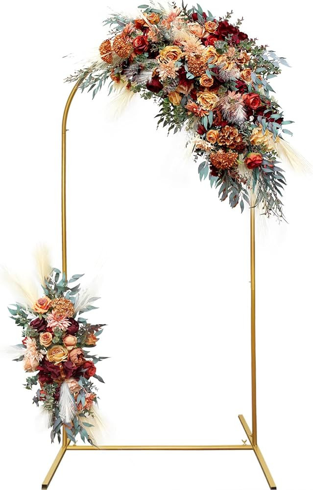 Metal Wedding Arch Backdrop Stand,Gold Arch Backdrop Stand for Wedding Ceremony Bridal Party Deco... | Amazon (US)