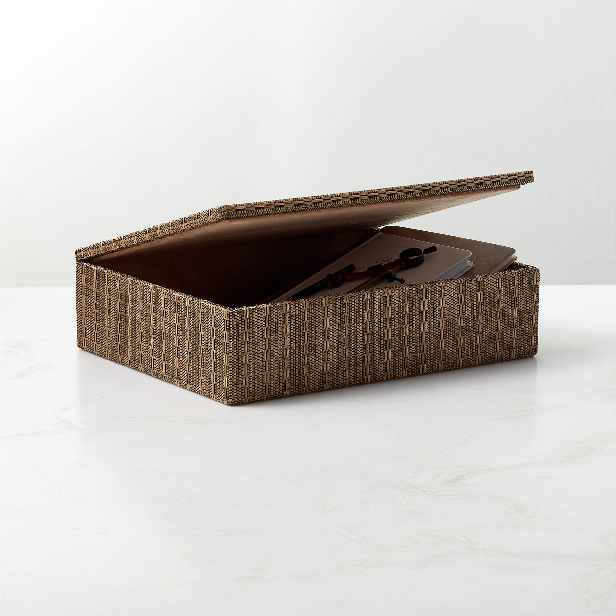 Allister Natural Storage Box Medium + Reviews | CB2 | CB2