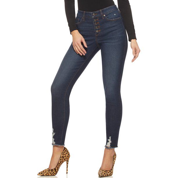 Sofia Jeans by Sofia Vergara Women’s Rosa High Rise Ripped Hem Jeans | Walmart (US)
