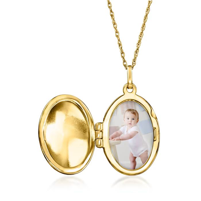 14kt Yellow Gold Personalized Oval Locket Necklace | Ross-Simons