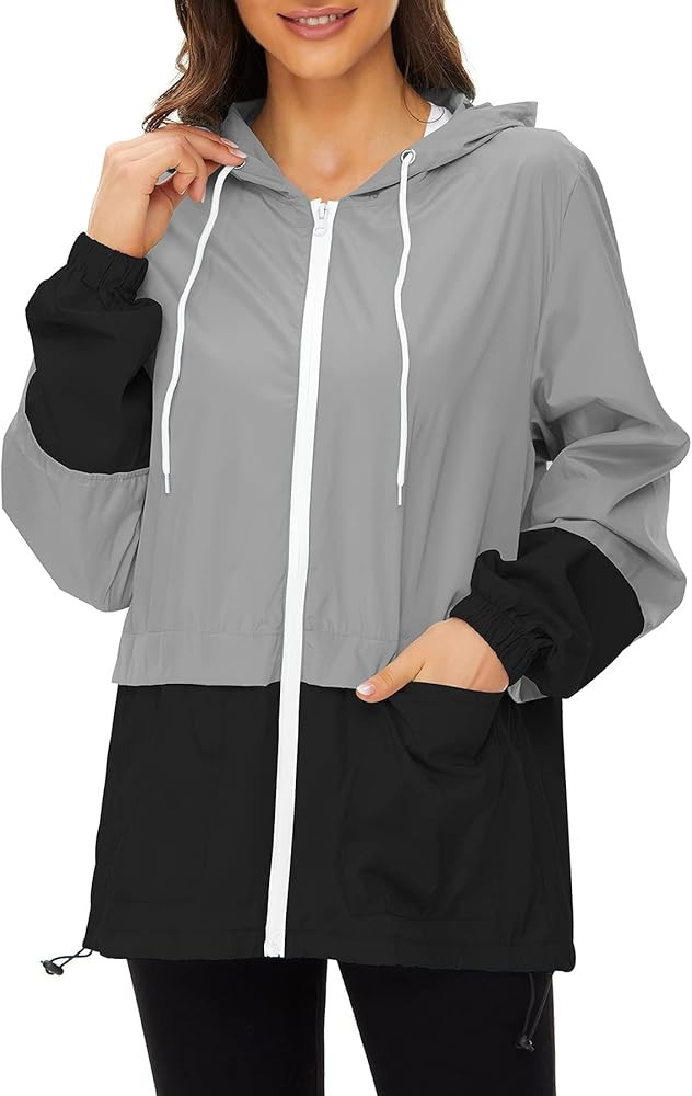 Zando Lightweight Rain Jacket Women Waterproof - Raincoat for Women Packable Rain coat Hooded Win... | Amazon (US)