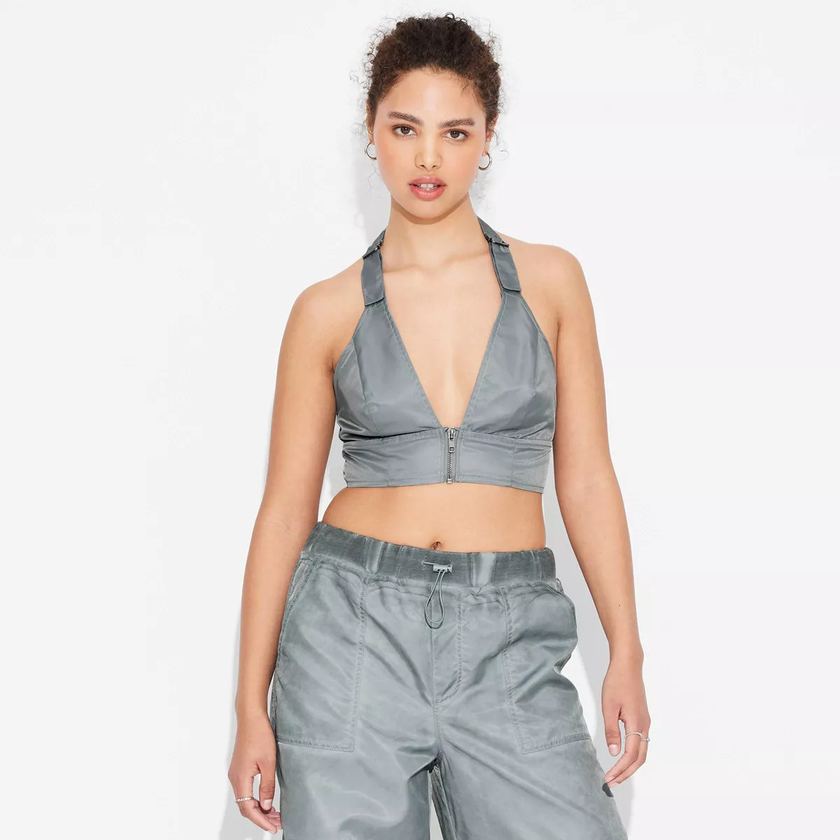 Women's Nylon Halter Tank Top - Wild Fable™ Light Teal Blue | Target