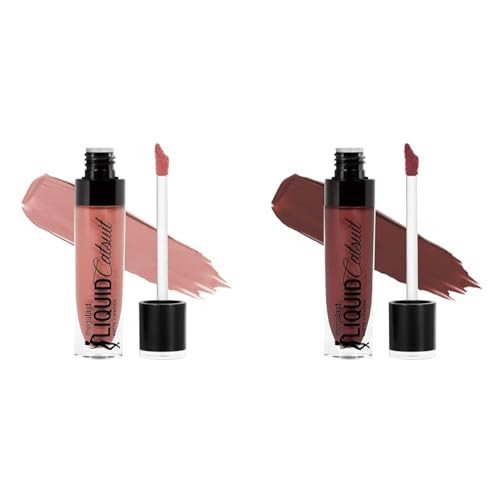 wet n wild Megalast Catsuit Matte Liquid Lipstick Bundle - Pink Nudist Peach & Red Give Me Mocha | Lip Color Makeup | Amazon (US)