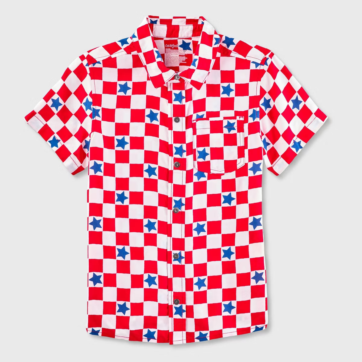 Boys' Adaptive Americana Woven Shirt - Cat & Jack™ Red/White/Blue | Target