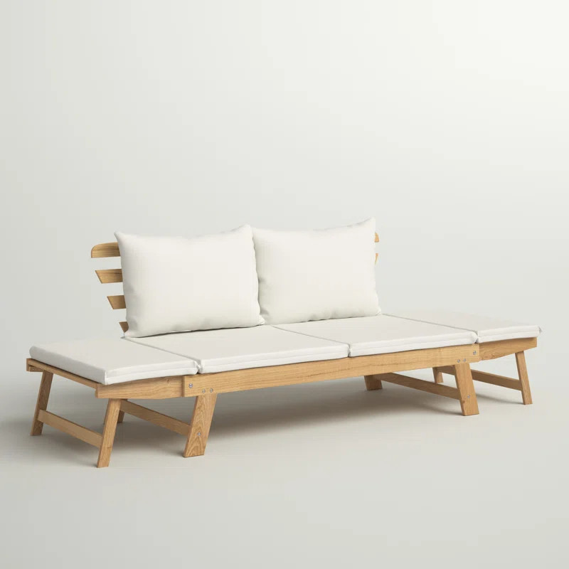 Terri 78'' Wide Acacia Patio Sofa with Cushions | Wayfair North America