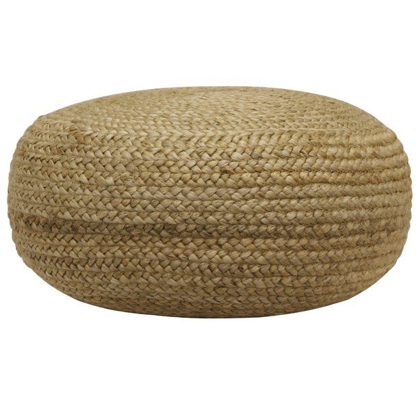 Decor Therapy Natural Jute Woven Round Floor Pouf | Walmart (US)