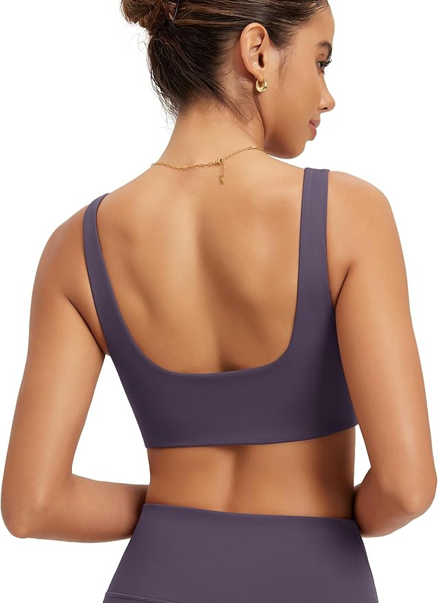 ODODOS Square Neck Sports Bra for Women Wirefree Non Padded Yoga Tank Workout Crop Tops | Amazon (US)