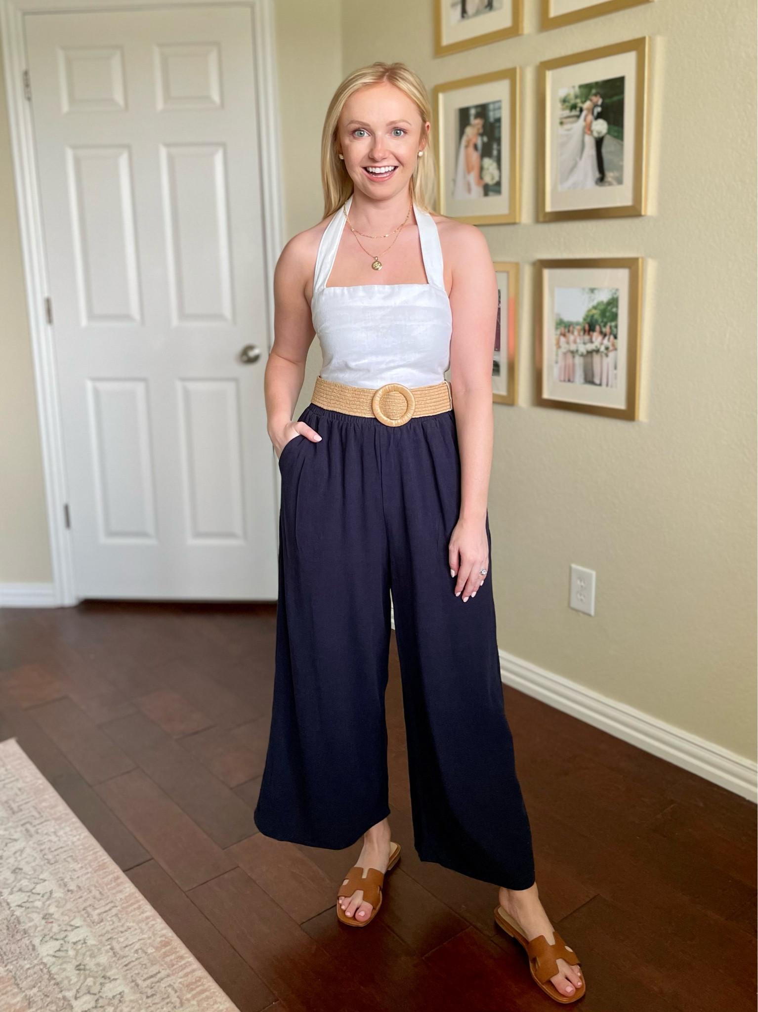 Pants are linked in my Amazon storefront, similar tops linked here! | linen pants, linen outfit, summer outfit, coastal style, halter top 

#LTKFind #LTKSeasonal #LTKstyletip