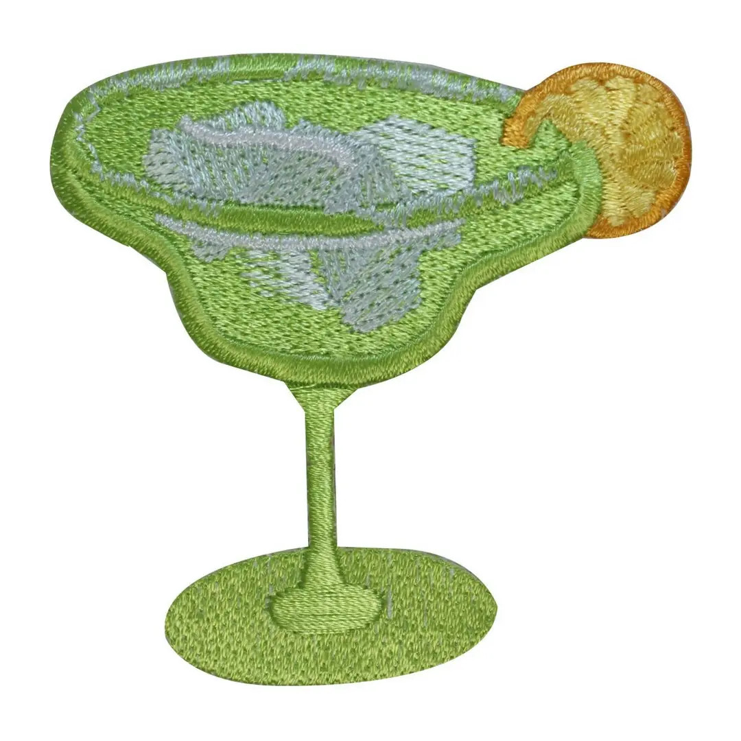 ID 1963A Margarita With Lemon Glass Patch Alcohol Embroidered Iron on Applique - Etsy | Etsy (US)