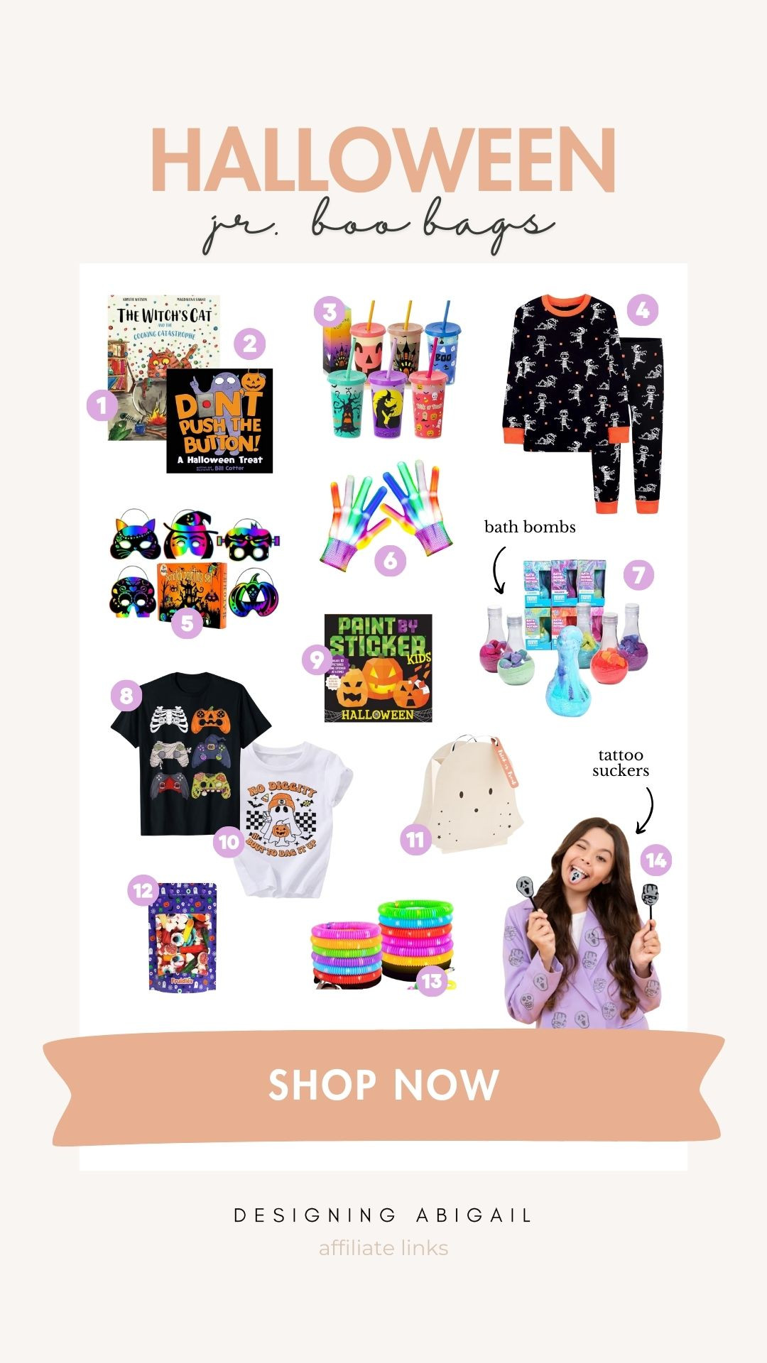 Kick off the month of October and get your kids excited for Halloween with these boo-bags! These are some of the most practical and loved kids items that can be used after Halloween is over with AND have nothing to do with screen time. Love that!

Kids, boo bag, Halloween bag, gift box, kids activities, activity, kid, book, seasonal, pajamas, tshirt, tshirts, boys clothes, girls clothes, 8, 9, 10, 7, 6, 5, 4, year old, elementary school, elementary age, glow in the dark, Halloween candy, bath bombs, chemistry, diy, craft, water bottle, cups, color changing, scratch art, Halloween mask, paint by numbers, sticker book, Halloween sticker, ghost tee, gift bag, learning 

#LTKSeasonal #LTKKids #LTKFamily