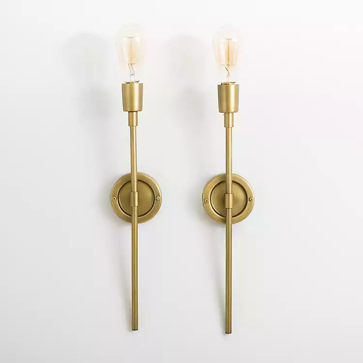 Brushed Gold Wall Sconces, Set of 2 | Kirkland's Home