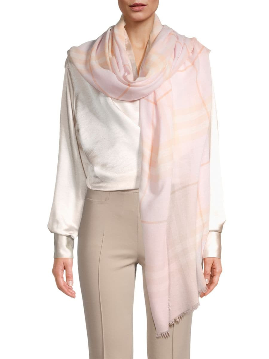 Lightweight Check Wool Scarf | Saks Fifth Avenue