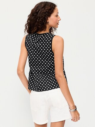 Tie-Front Peplum Tank Top | Old Navy (CA)