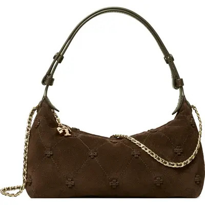 Tory Burch Bunny Knot Suede Pochette in Dark Cocoa at Nordstrom | Nordstrom