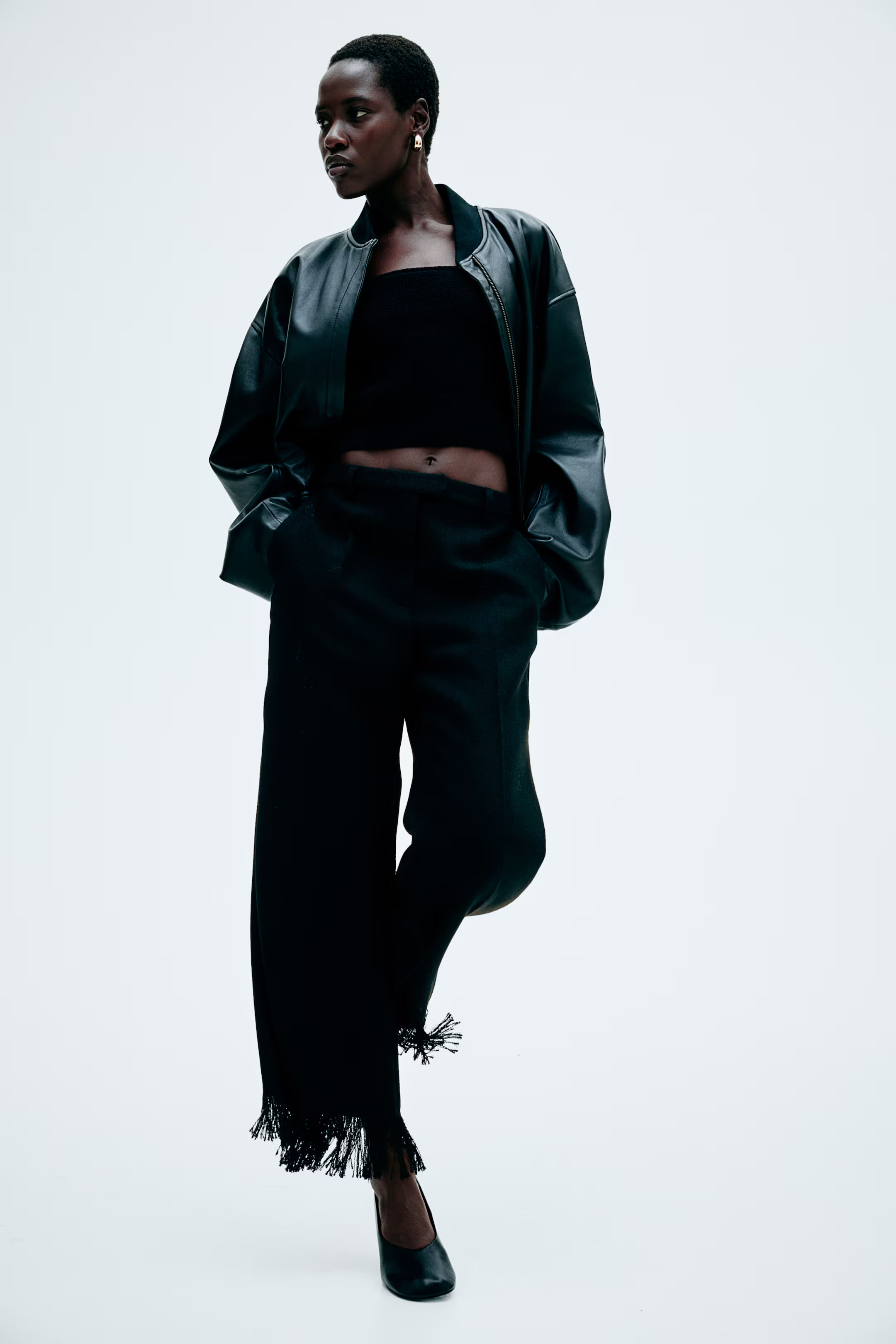 Frayed-Hem Pants - Black - Ladies | H&M US | H&M (US + CA)