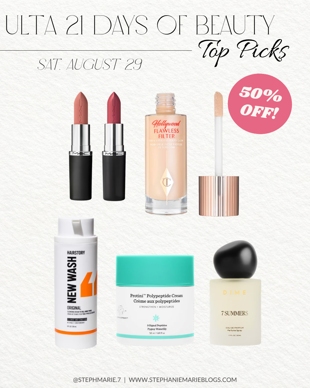 ULTA'S 21 DAYS OF BEAUTY SALE IS HERE ✨ These beauty favorites from MAC, Charlotte Tilbury, Hairstory, Drunk Elephant, and Dime are 50% off today only!  

 #LTKOver40 #LTKSaleAlert #LTKBeauty