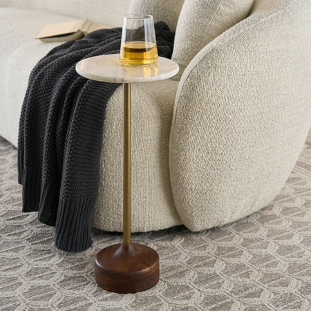 Better Homes & Gardens Aster Drink Table, White Marble | Walmart (US)