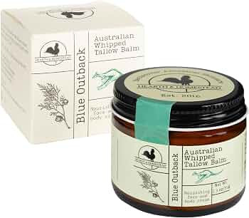 Handmade "Blue Outback" Australian Whipped Tallow Balm with Emu, Jojoba, Sandalwood, and Blue Cyp... | Amazon (US)