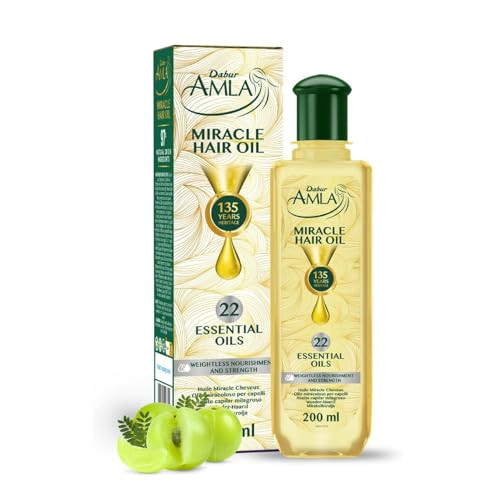 Dabur Amla Luxe Hair Oil | 200 ml | Lightweight Hair Oil | Nourishes & Conditions Hair | Amla & 22 Essential Oils | Dermatologically Tested & Vegan | 97% Natural | Amazon (US)