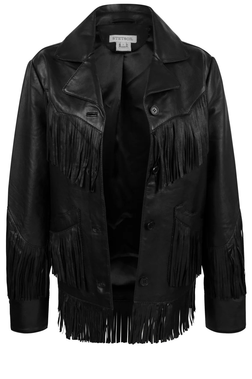 Stetson Women's Black Leather Fringe Jacket | Pinto Ranch