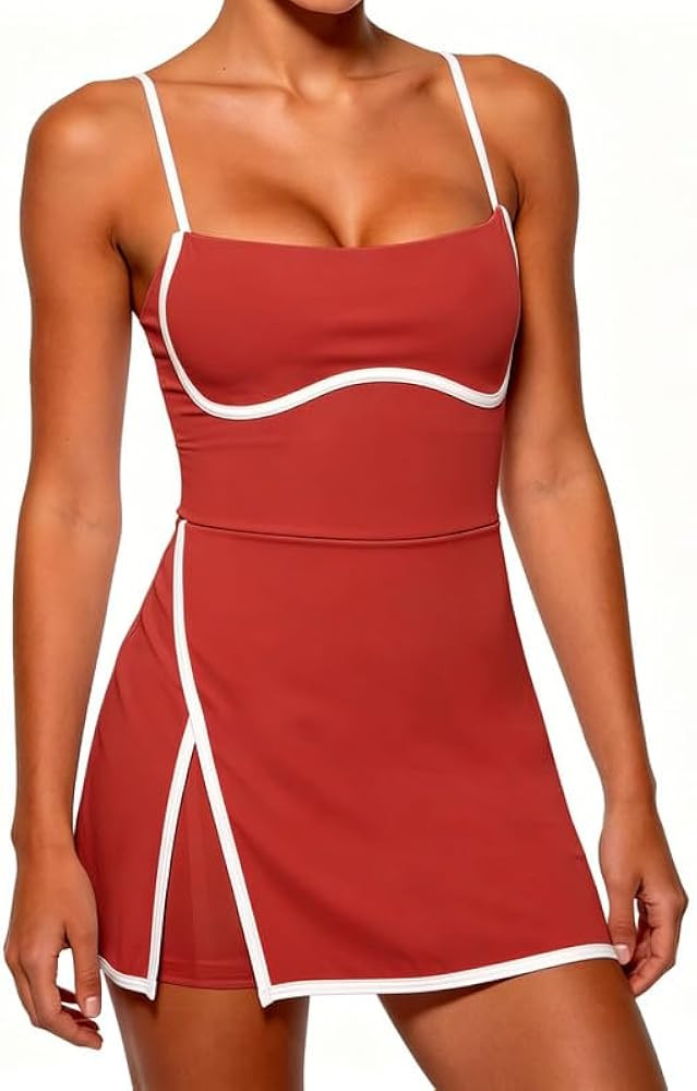 Womens Athletic Tennis Dress with Built-in Shorts & Removable Bra \u2013 Mini Active Dress for Te... | Amazon (US)