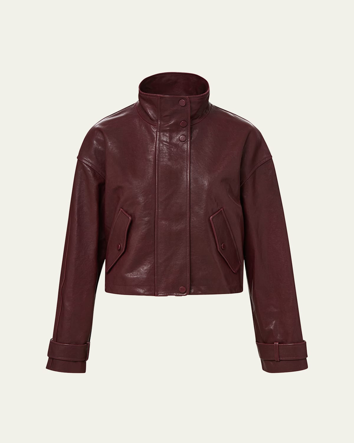 Bateman Cropped Leather Jacket | Bergdorf Goodman