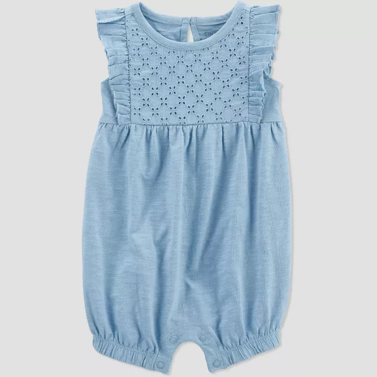 Carter's Just One You®️ Baby Girls' Eyelet Romper - Teal Blue | Target