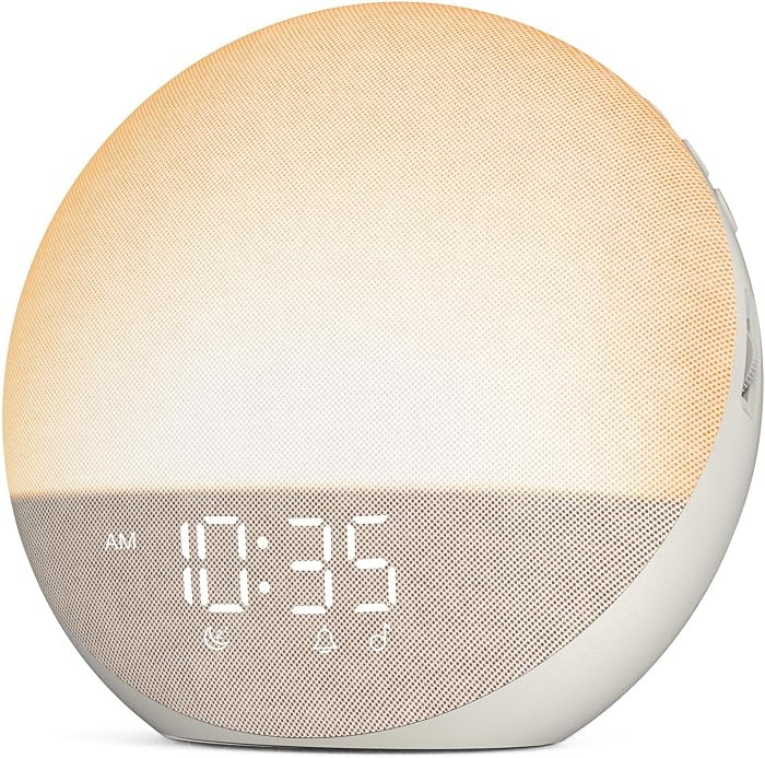 Sunrise Alarm Clock White Noise Machine: Natural Wake Up Light - Dimmable Clock with Bluetooth Speaker for Bedroom - 25 Sleep Sounds for Baby Adults Kids Putty | Amazon (US)