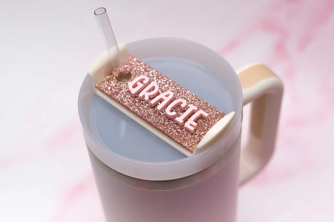 Custom Tumbler Name Tag 30 or 40 Oz Glitter Name Topper - Etsy | Etsy (US)