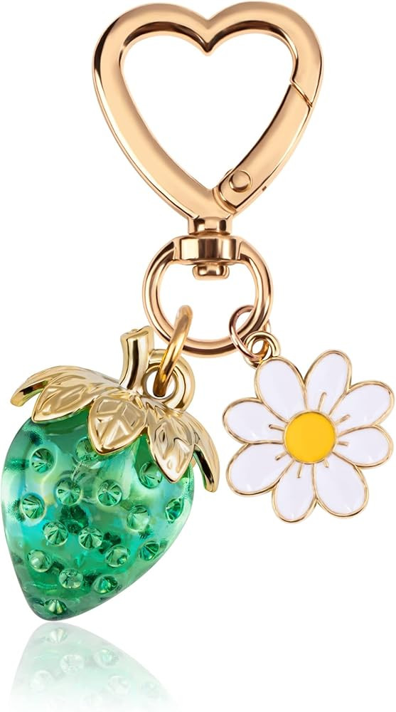 Wikavanli Cute Strawberry Keychain,Bag Charms,Kawaii Heart Flower Daisy Key chains Accessories De... | Amazon (US)