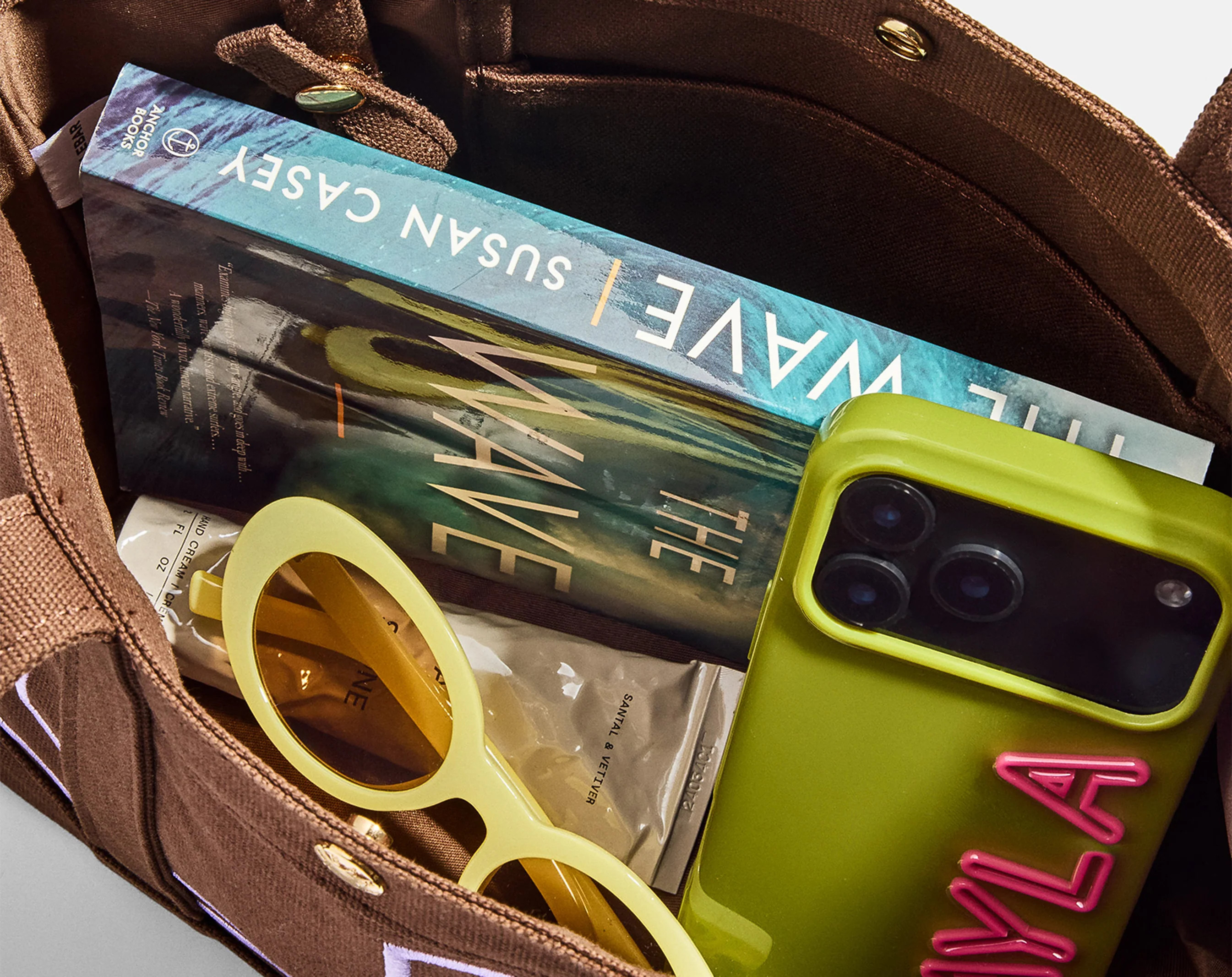 Custom Alpha Tote - Chocolate Brown | BaubleBar