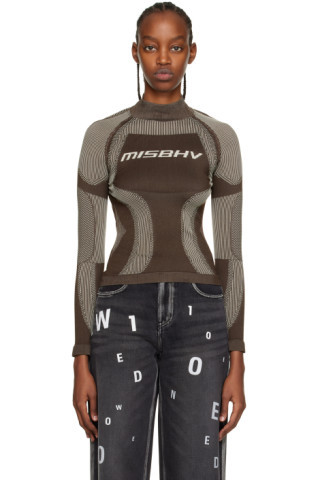Brown Active Long Sleeve Top | SSENSE