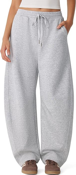 MOOSLOVER Women Baggy Barrel Sweatpants Wide Leg Drawstring Lounge Pants Soft Casual Comfy Sweatp... | Amazon (US)