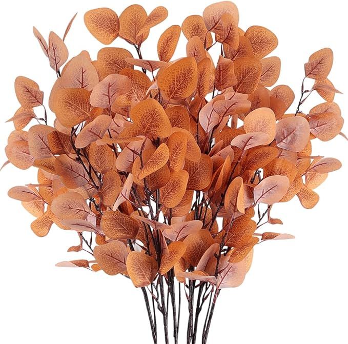 AKEROCK Fall Decor Indoor, Eucalyptus Stems, 6 PCS Artificial Silver Dollar Eucalyptus Leaves for... | Amazon (US)