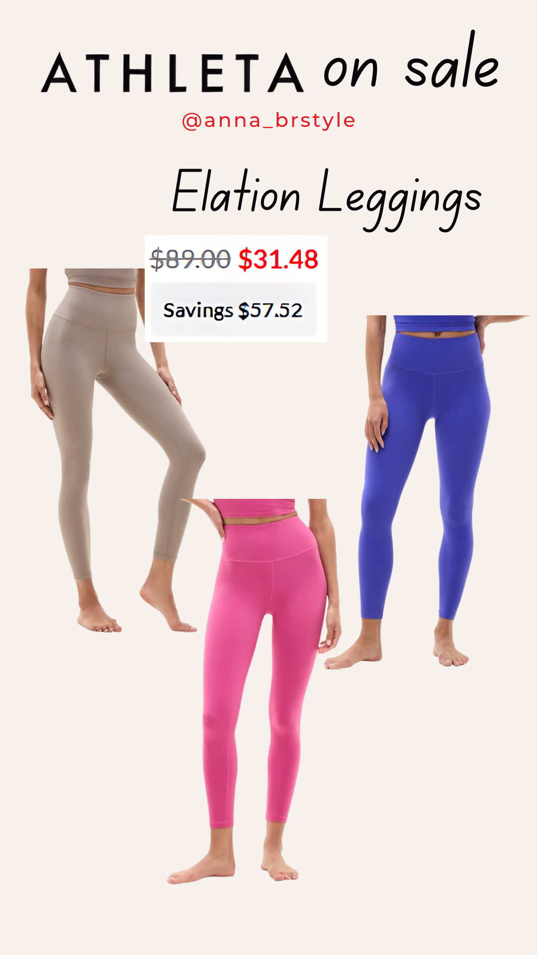 Athleta sale, extra 30% off, elation leggings on sale, workout leggings, gym leggings, annabrstyle. 

 #LTKActive #LTKSaleAlert #LTKFindsUnder100