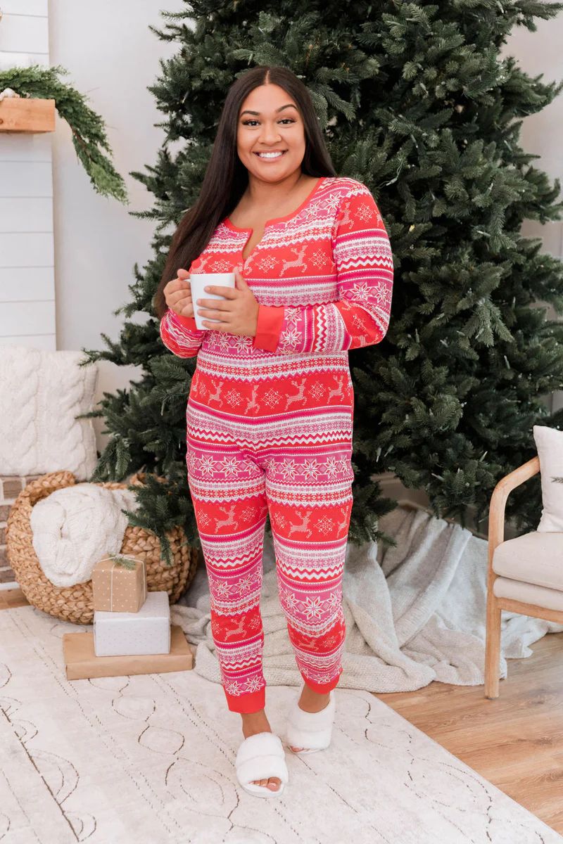 Holiday Magic Pink Pajama Onesie PRE-ORDER FINAL SALE | The Pink Lily Boutique