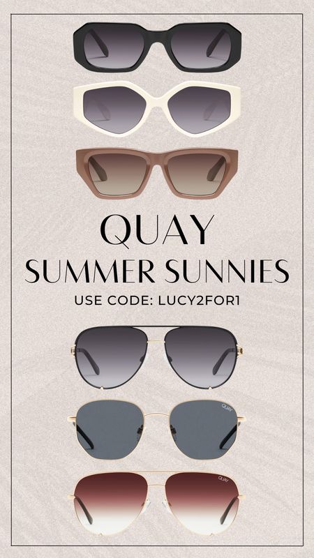 Time to update our summer sunnies and I got us a code!!! Use CODE: LUCY2FOR1 to get BOGO SITEWIDE! Linked my favorites below! 🤌🏽

#LTKSeasonal #LTKStyleTip #LTKSaleAlert