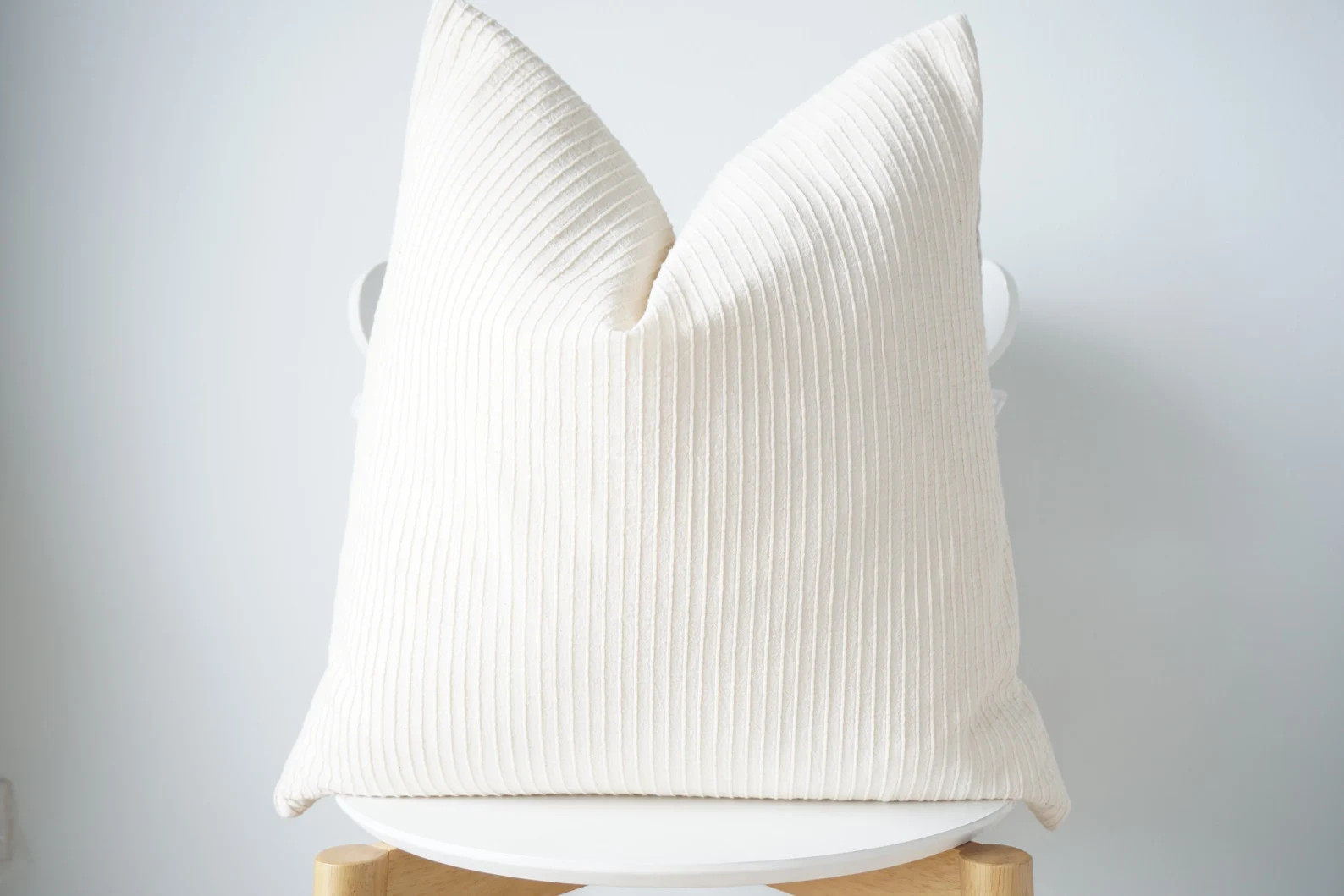 White Cream Striped Pillow Cover | Etsy (US)