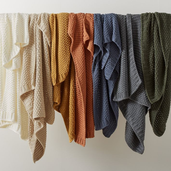 Chunky Cotton Knit Throw | West Elm (US)