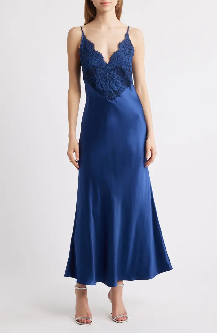 Polina Lace Bodice Satin Slipdress | Nordstrom