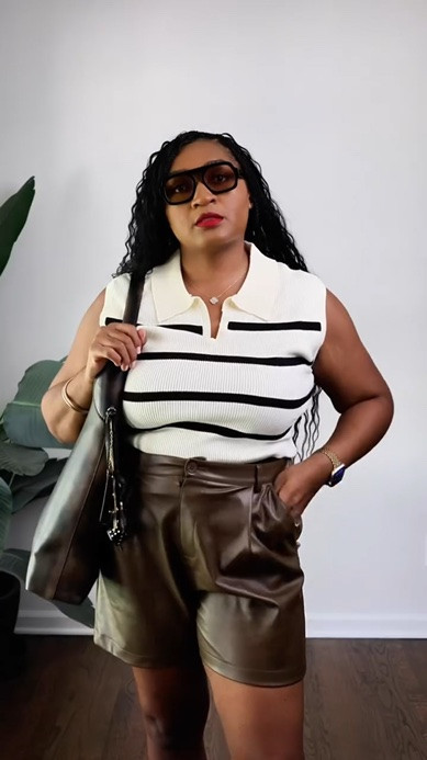 10 Days of Summer Outfits- Day Two: Striped Polo

Office fashion doesn’t have to be boring. Who said you can’t wear shorts on the job? Mixing a classic striped polo with a leather short and red lip is going to instantly elevate your office look. I kept this look classic, with loafers but you could add a heel for a dressier vibe.

Drop a 💛 if you like this outfit! Join my Style Newsletter in Stories, highlights, of the link in my bio for more styling tips and first access to my styling ebook.

#workwear #workfashion #ootd #midsizeblogger