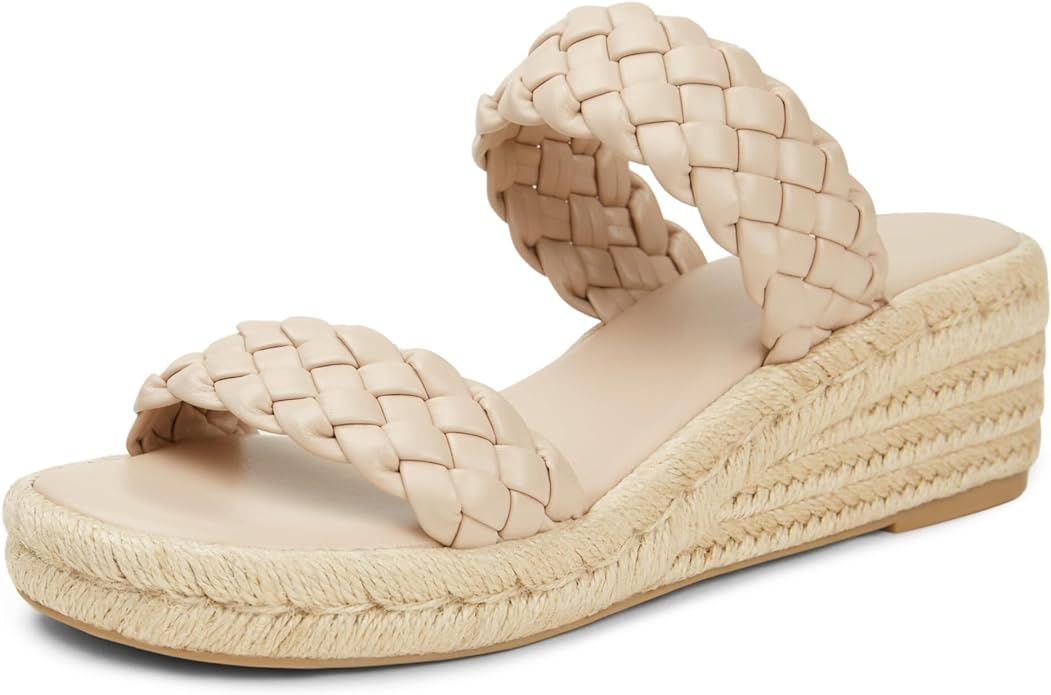 Arromic Women's Platform Wedge Sandals Braided Strap Slide Sandals for Women Casual Slip on Platf... | Amazon (US)