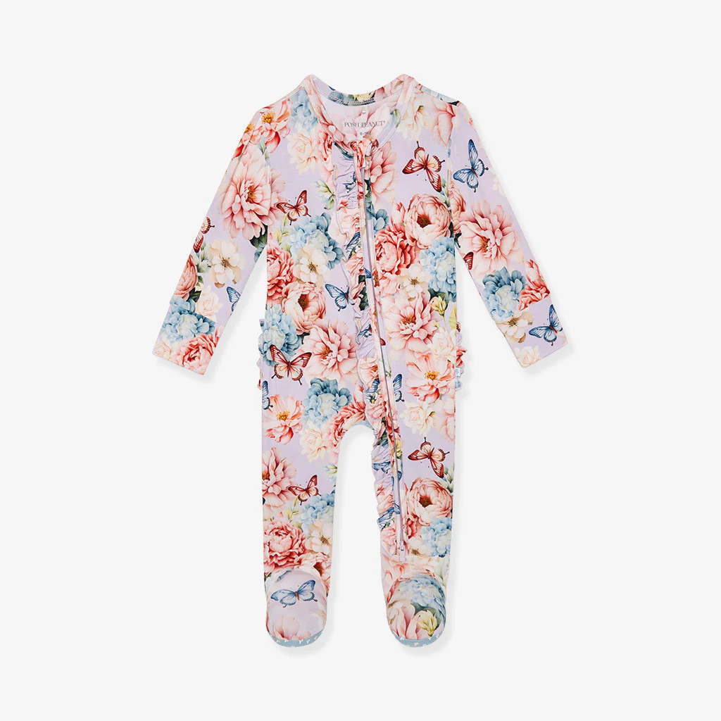 Floral Purple Baby Girl Sleeper | Tindra | Posh Peanut