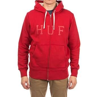 HUF Brooks Thermal Zip Up Hoodie - Red | Amazon (US)